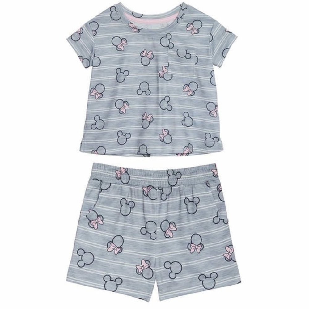Disney Mickey & Minnie Kids' 2-Piece PJ Pajama Set NEW